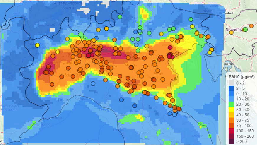 Qualità dell’aria nel Bacino Padano secondo Prepair